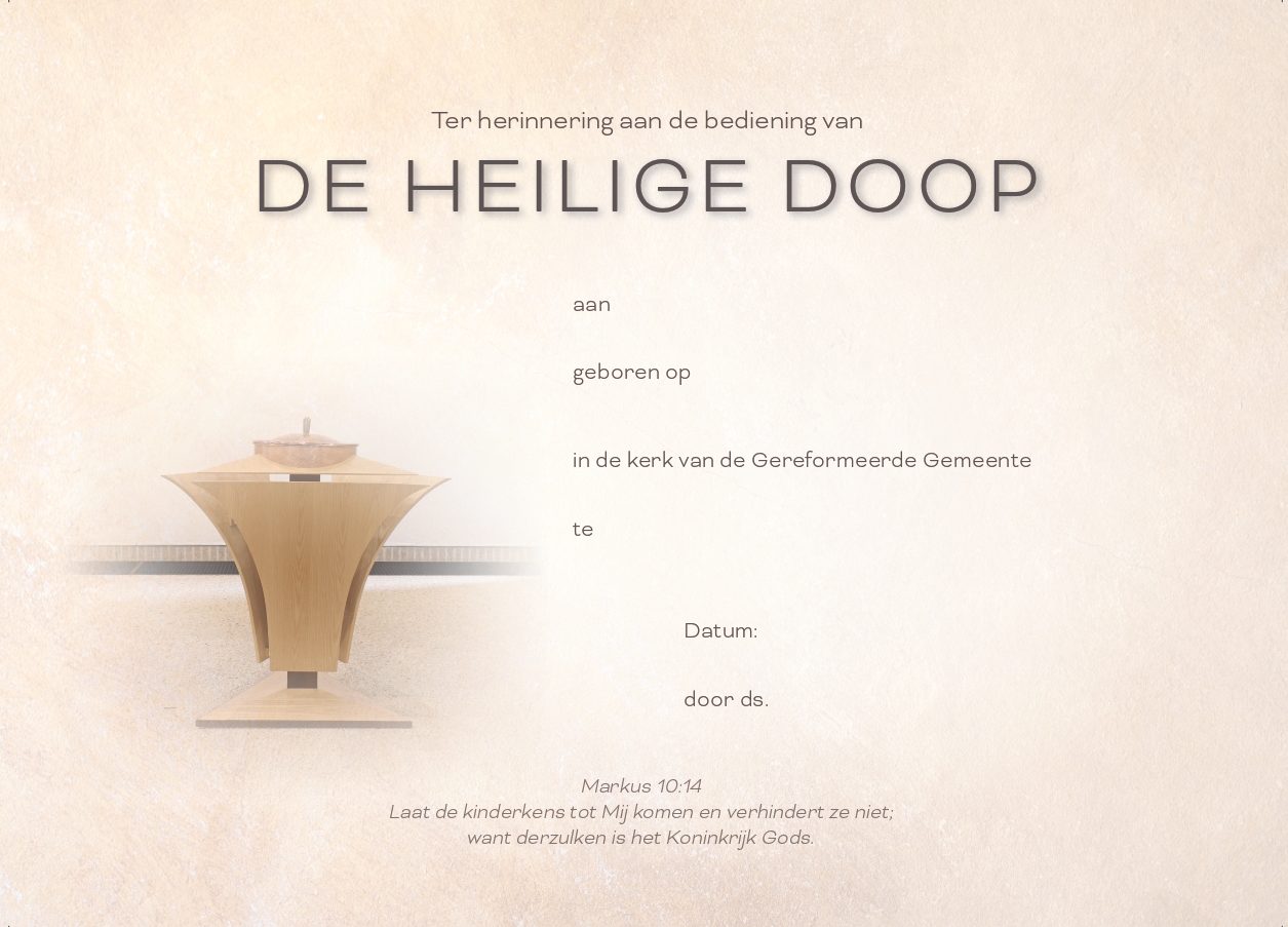 Doopkaart zonder lijntjes (A5-formaat)