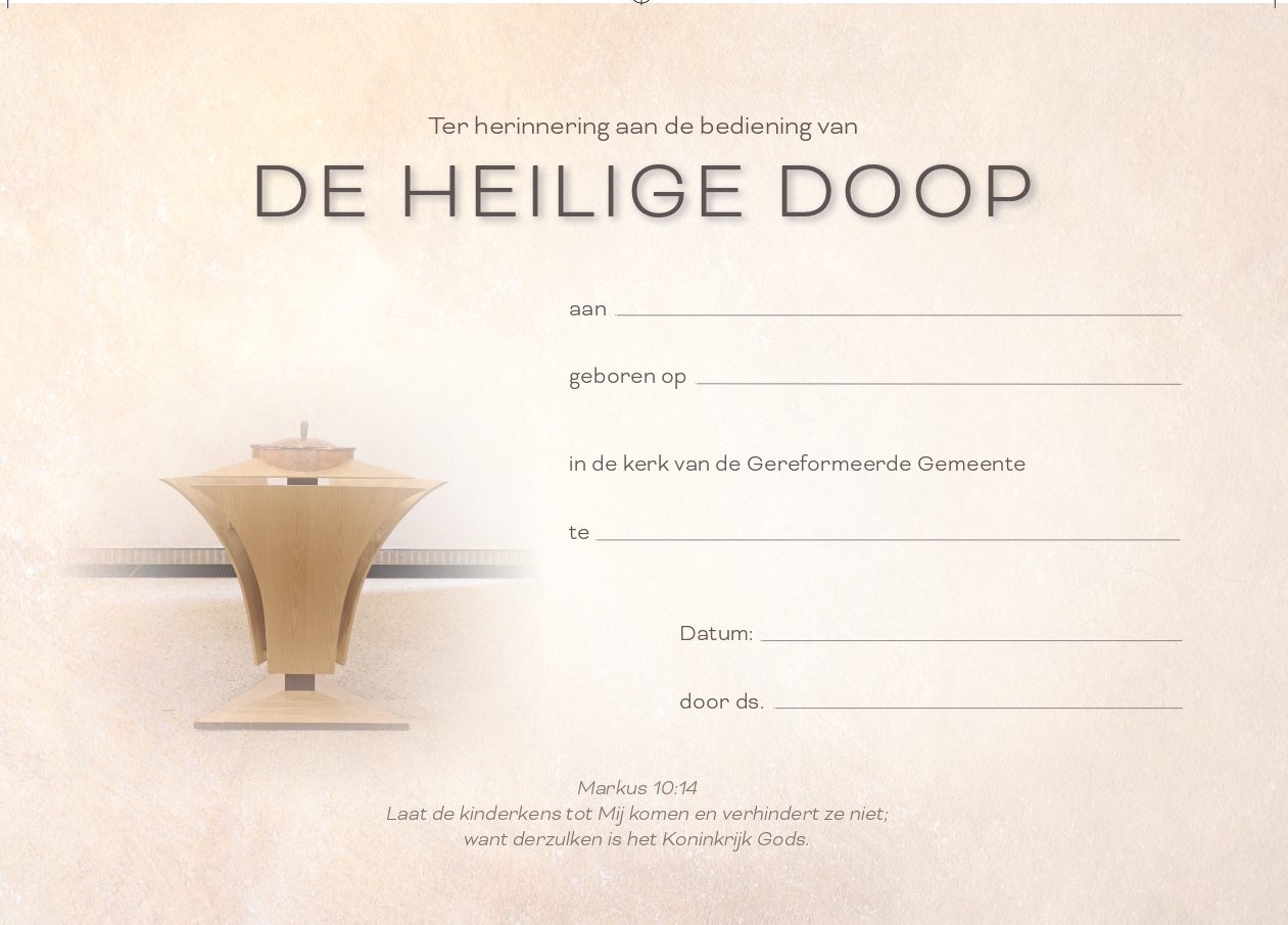 Doopkaart met lijntjes (A5-formaat)